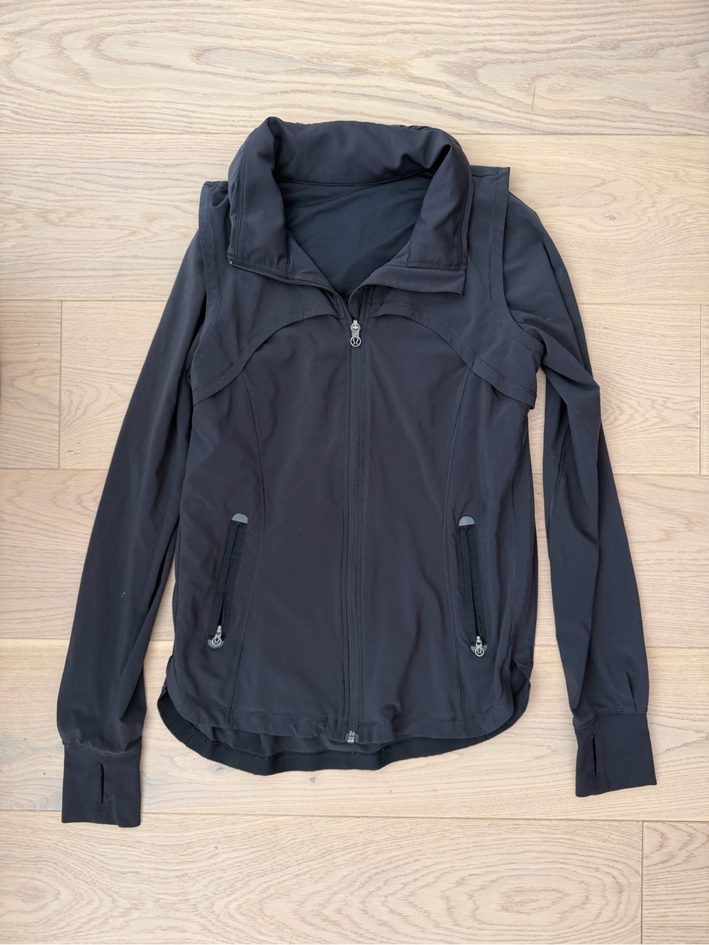 lululemon black packable travel jacket